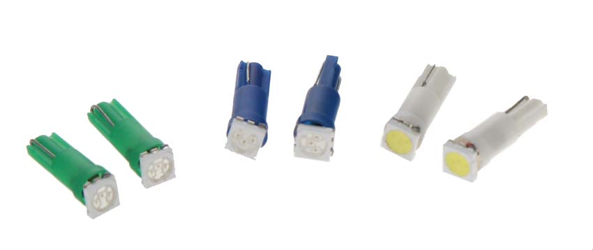 LED žárovka 12V s paticí T5 modrá, 1LED/3SMD