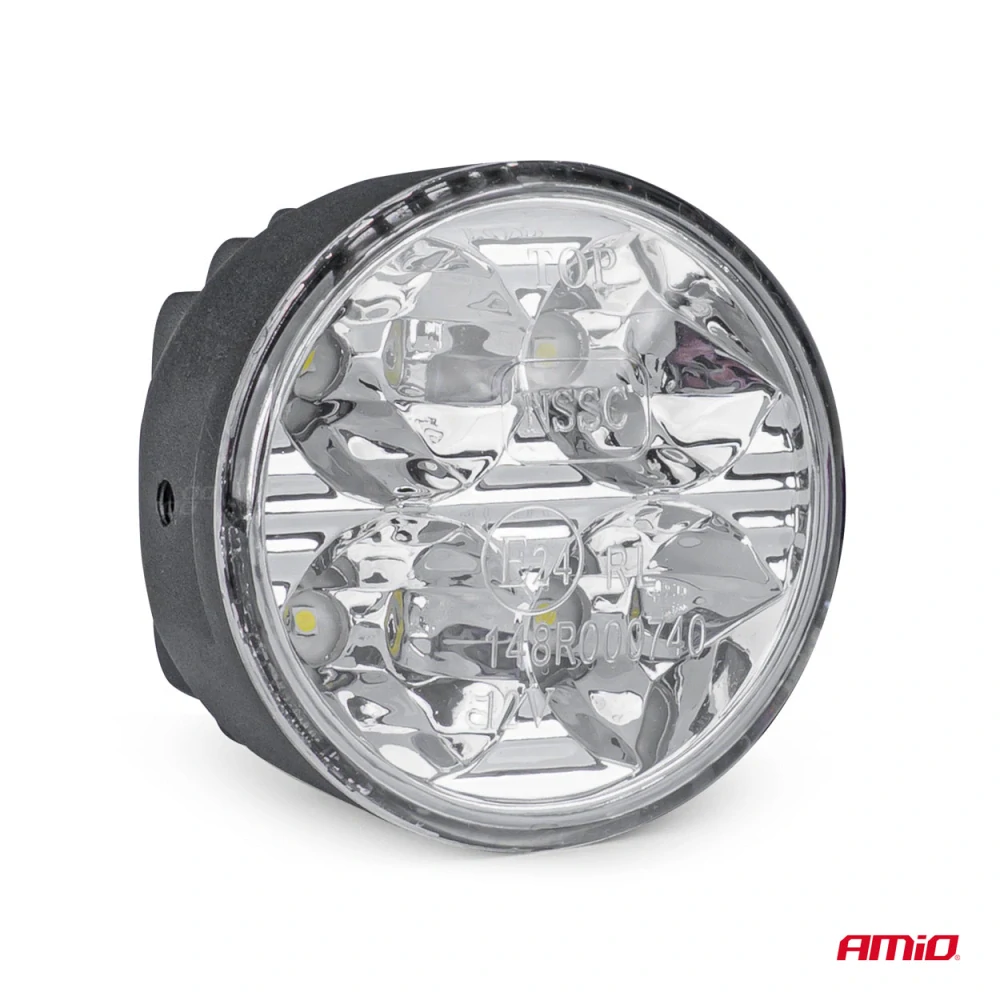 Denní svícení AMIO DRL 510HP kulaté, 4 LED s redukčními kroužky, průměr 70 mm