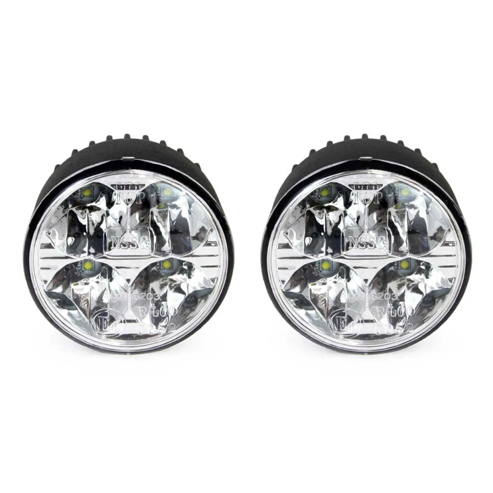 Denní svícení AMIO DRL 510HP kulaté, 4 LED s redukčními kroužky, průměr 70 mm