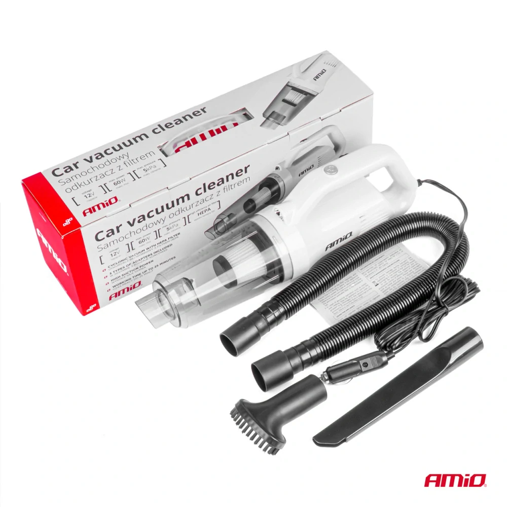 Vysavač do auta 12V 60W HEPA 5kPa AMIO-03691