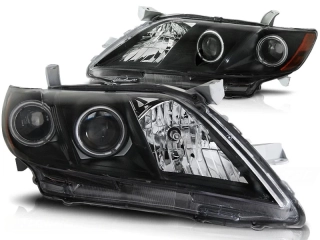 Přední světla Toyota Camry 6 XV40 06-09 Angel Eyes - černé