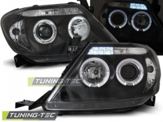 PŘEDNÍ SVĚTLA TOYOTA HILUX, 2005-2011, ANGEL EYES, ČERNÉ BLACK