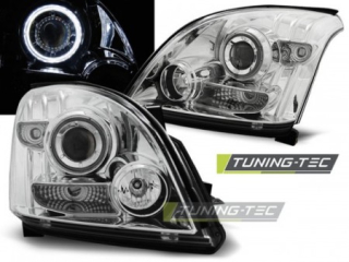 Světla přední TOYOTA LAND CRUISER 120 03-09 ANGEL EYES CHROME CCFL