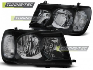 PŘEDNÍ SVĚTLOMETY, SVĚTLA, LAMPY TOYOTA LAND CRUISER FJ100, 1998-2004, ČERNÉ BLACK