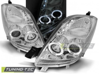 Světla přední TOYOTA YARIS 06-09 ANGEL EYES CHROME