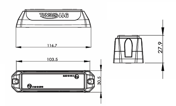 PROFI výstražné LED světlo vnější, modré, 12-24V, ECE/R65