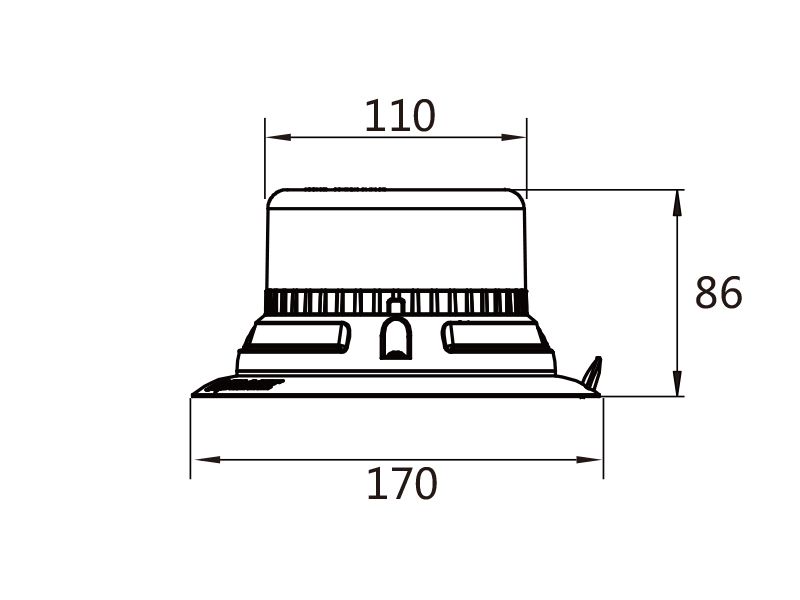 PROFI LED maják 12-24V 12x3W modrý magnet ECE R65 133x76mm
