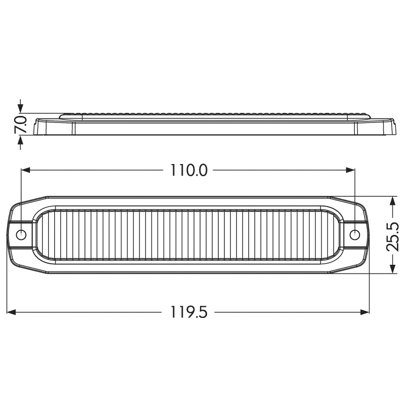 PROFI SLIM výstražné LED světlo vnější, 12-24V, ECE R65