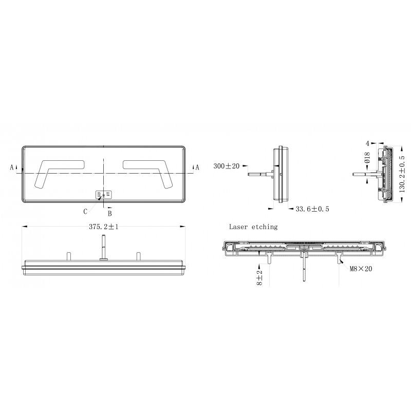 Světlo zadní 106 LED 12/24V pravé  trojúhelníkem