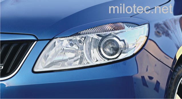 Kryty světlometů Milotec (mračítka) - ABS černý, Škoda Fabia II Facelift