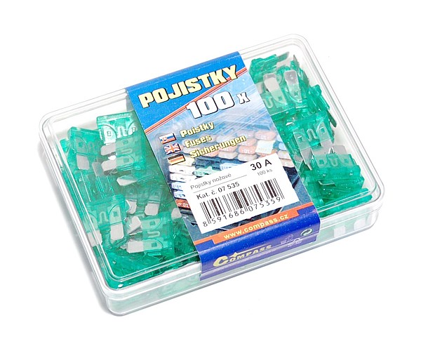 Pojistky nožové 30 Amp 100 ks