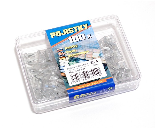 Pojistky nožové Mini 25 Amp 100 ks