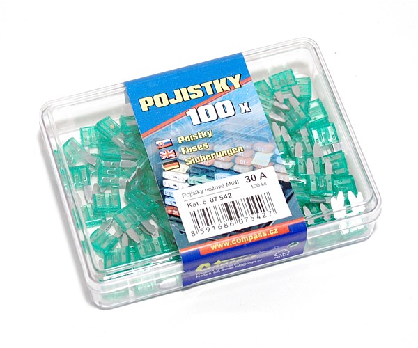 Pojistky nožové Mini 30 Amp 100 ks