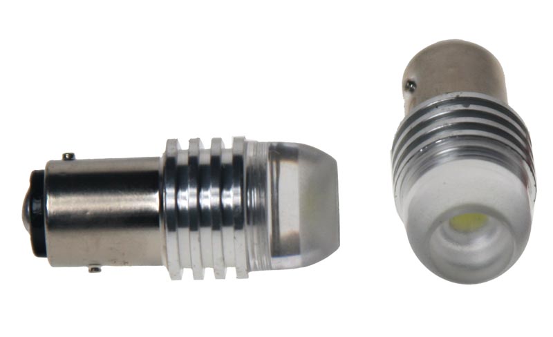 LED žárovka 12V s paticí BAY 15d (dvouvlákno) bílá, 1LED
