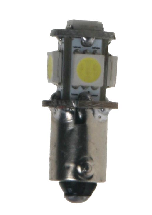 LED žárovka 12V s paticí BA 9s bílá, 5LED/3SMD