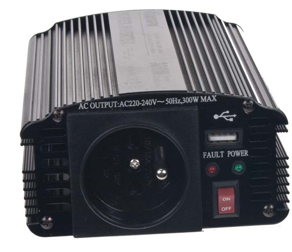 Měnič napětí z 12/230V + USB, 300W