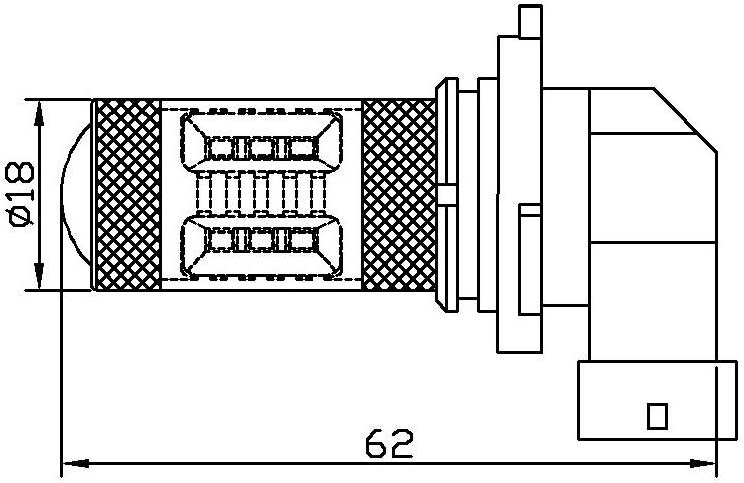 CREE LED 22W bílá, HB4 (9006) 12-24V, 12+2 Cree chips