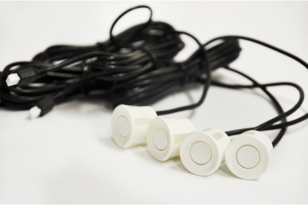 Parkovací asistent čtyři bílé snímače TFT XD-335 + kamera pro couvání XD-304