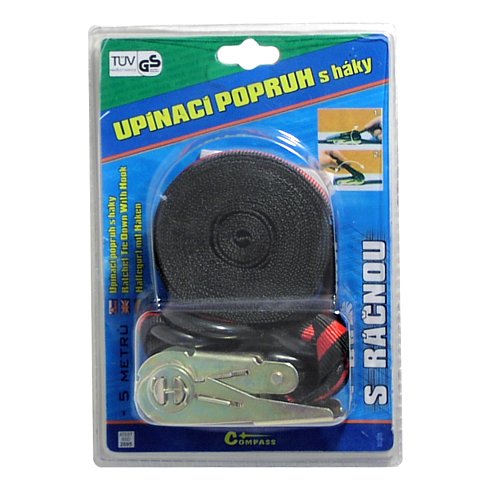 Popruh s ráčnou a háky 5m TÜV/GS
