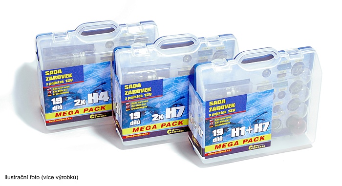 Žárovky 12V servisní box Mega H7+H7+pojistky