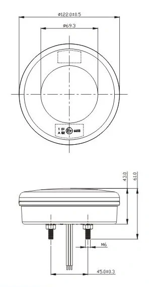 Sdružená LED  lampa zadní, 12-24V, ECE