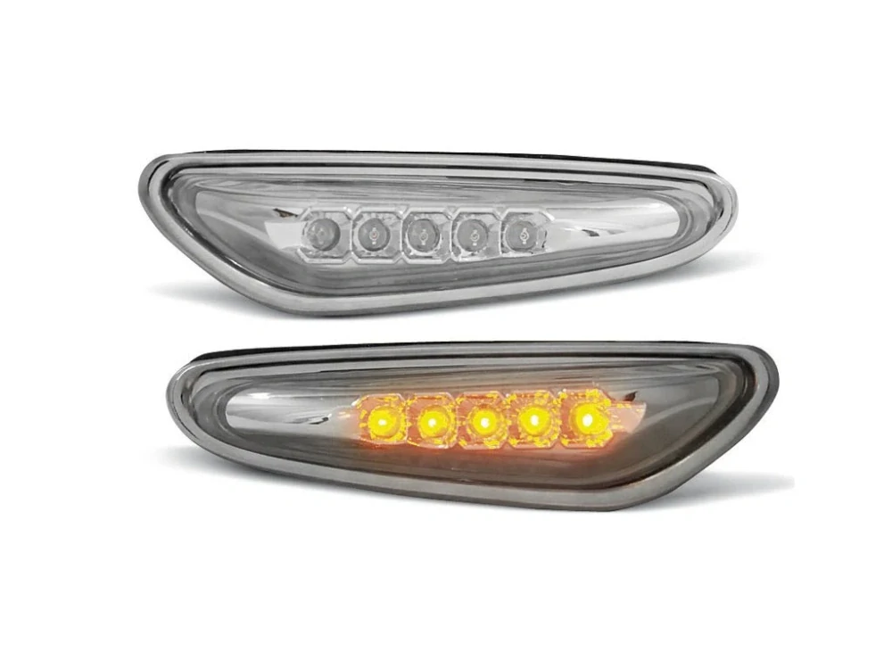 BOČNÍ BLINKRY BMW E46, 2001-2005, LED CHROM
