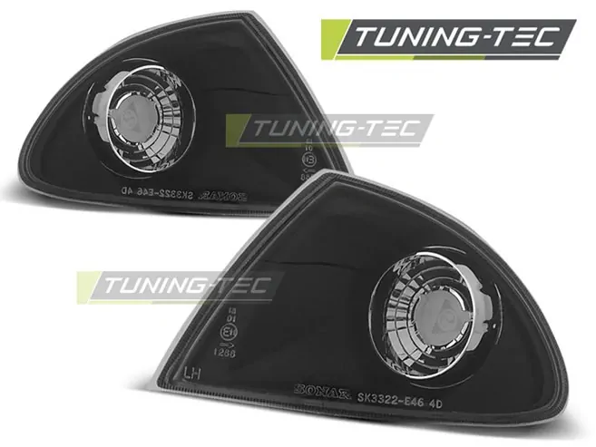 PŘEDNÍ BLINKRY BMW E46 SEDAN, TOURING, 1998-2001, ČIRÉ, ČERNÉ BLACK