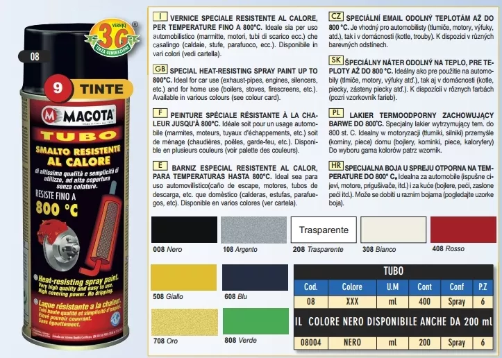 Žáruvzdorná barva MACOTA, modrá, ve spreji 400 ml