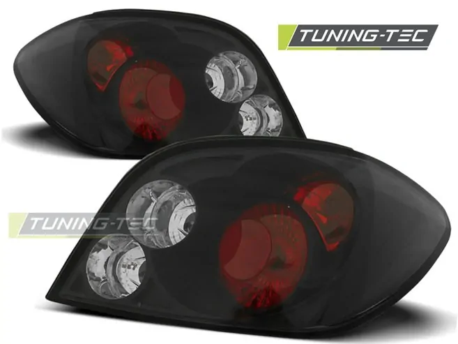 ZADNÍ SVĚTLOMETY, SVĚTLA, LAMPY PEUGEOT 307 HATCHBACK, 2001-2007, ČIRÉ, ČERNÉ BLACK