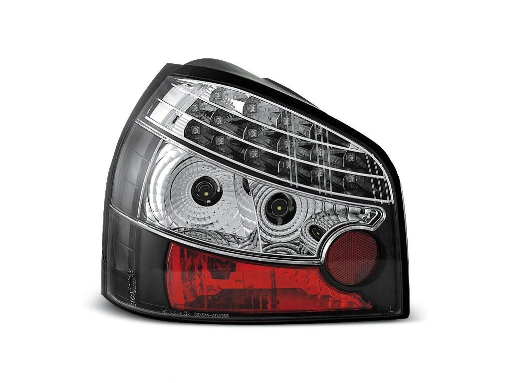 Zadní světlomety, světla, lampy LED Audi A3, 1996-2000, čiré, černé, chrom