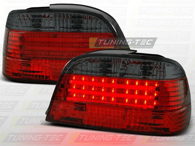 ZADNÍ SVĚTLA, LAMPY LED BMW E38, 1994-2001, KOUŘOVÉ, ČERVENÉ