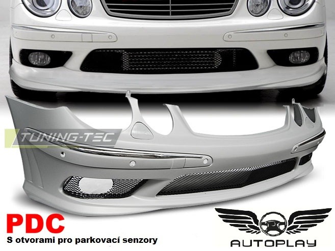 PŘEDNÍ NÁRAZNÍK MERCEDES W211, CLASSE E, 2002-2006, AMG STYLE PRO PARK. SENZORY