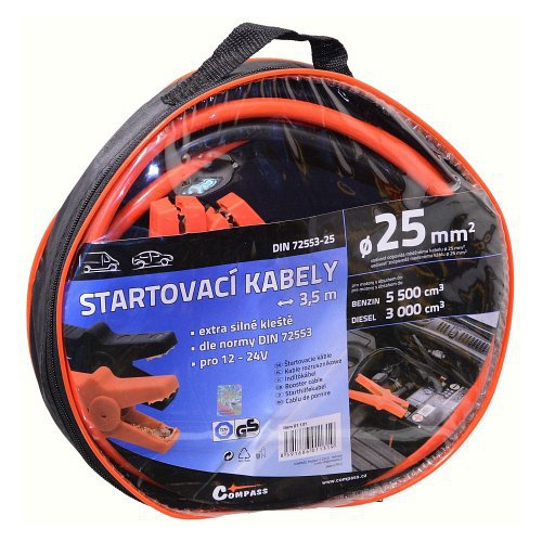 Startovací kabely 25 délka 3,5m TÜV/GS DIN72553