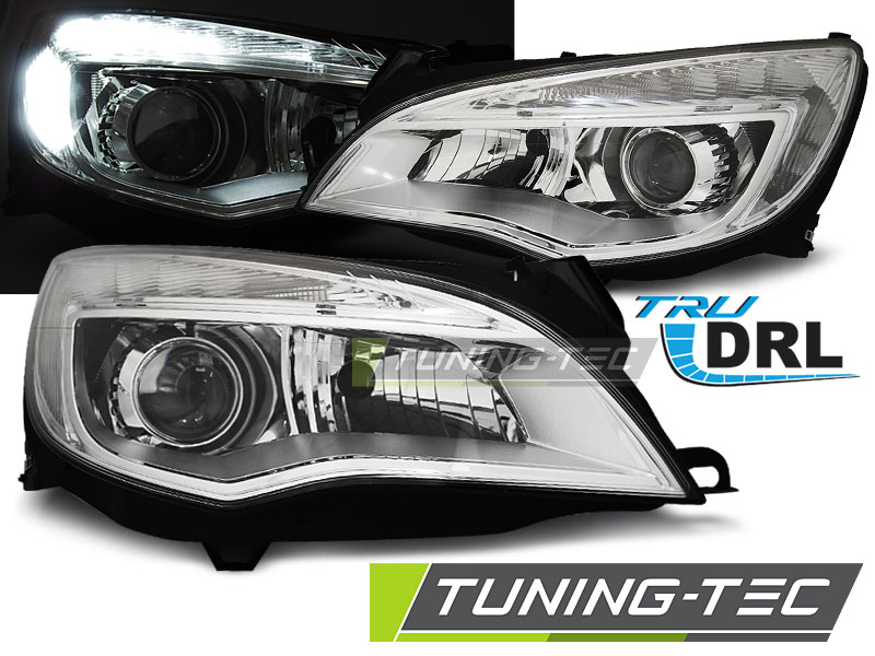Přední světla s LED denními světly Opel Astra J 10- chrom