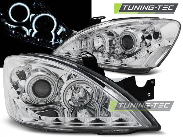 Přední světla Angel eyes CCFL s LED Mitsubishi Lancer VII/7 04-07 chromové