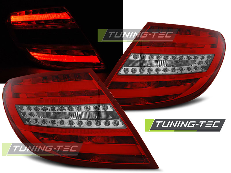 Zadní světla Mercedes Benz W204 C-Klasse sedan 07-10 - červené/krystal LED BAR