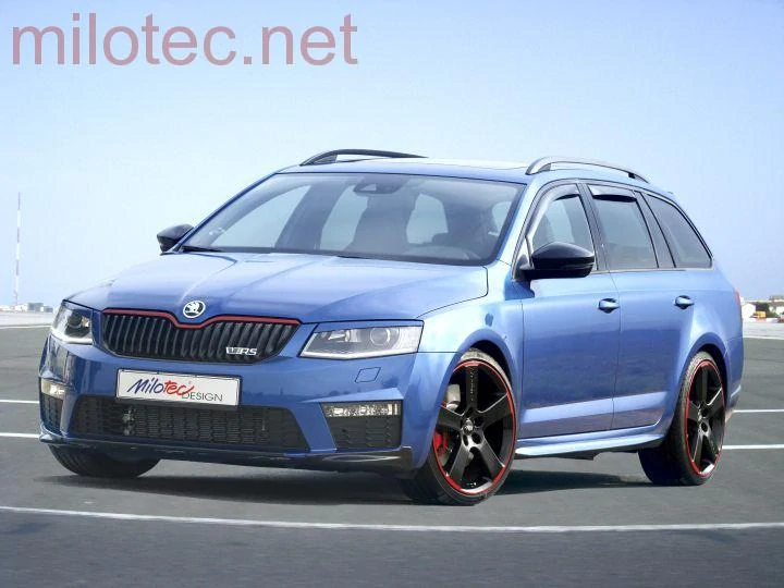 Racing lišta na přední masku - červená, Škoda Octavia III. (všechny modely)