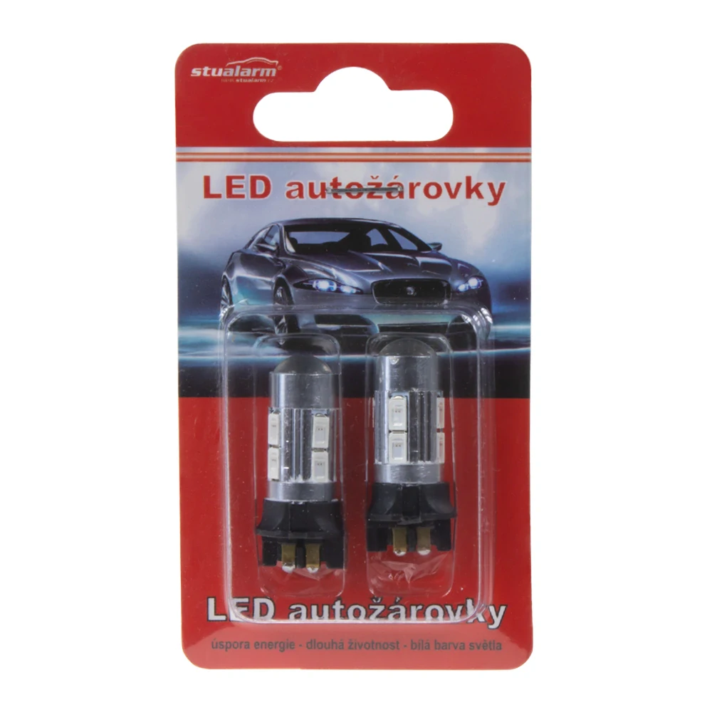 LED žárovka s paticí PW24W, 8 x 5630SMD + 3W CREE, 12V, oranžová