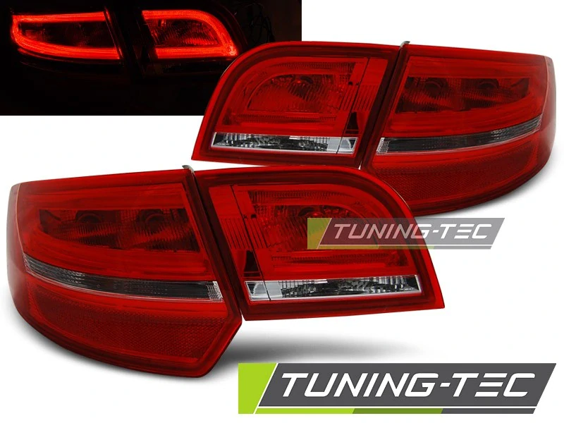 ZADNÍ SVĚTLA, LAMPY AUDI A3 8P, SPORTBACK 2004-2008, LED BAR, ČERVENÁ, ČIRÁ