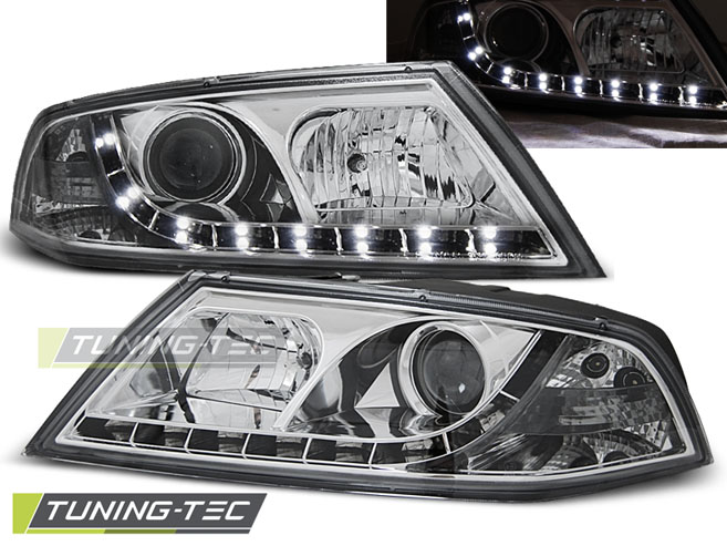 Přední světla Škoda Octavia II 04-09 D1S Xenon - LED DayLight chrom