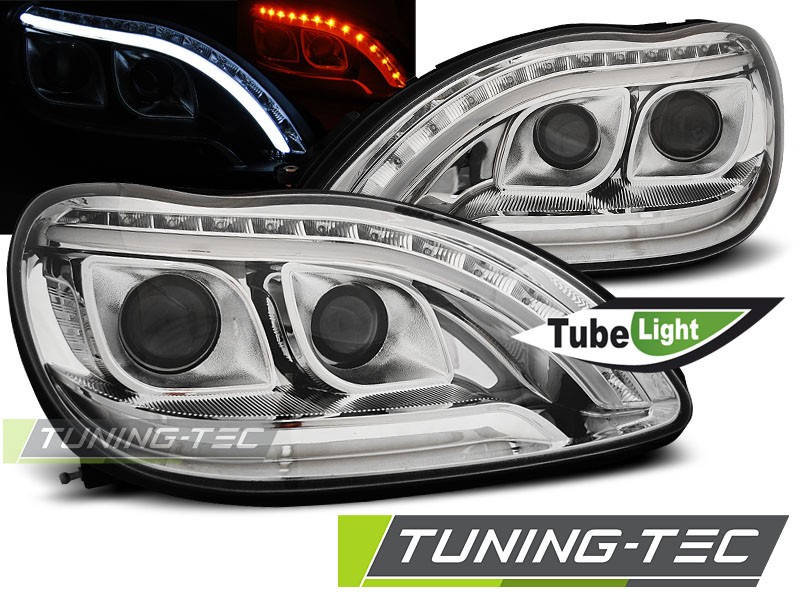 Přední světla LED TubeLights Mercedes-Benz S W220 98-05 chrome