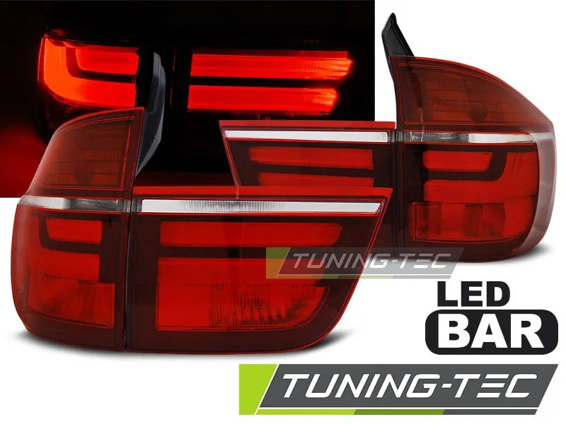 Zadní světla BMW X5 E70 07-10 - červený/krystal LED BAR
