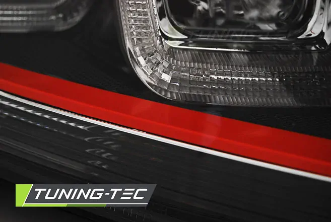 Přední světla VW Golf VII 11.12- - černé U-TYPE LED RED LINE GTI LOOK
