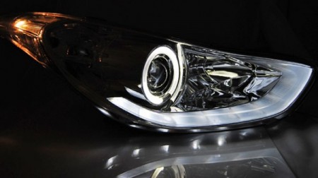 Přední světla Hyundai Elentra 2010-, LED Daylight, chrom LPHU08