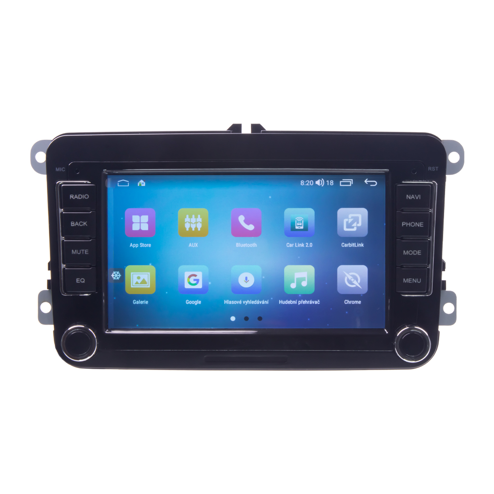 Autorádio pro VW, Škoda s 7" LCD, Android, WI-FI, GPS, CarPlay, Bluetooth, 4G, 2x USB