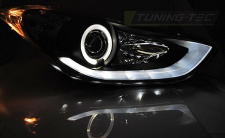 Světla přední HYUNDAI ELANTRA 11.10- BLACK DAYLIGHT LED