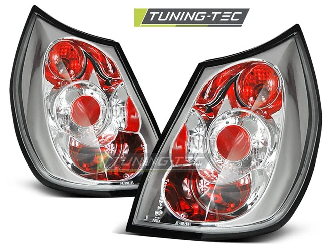 Zadní světla, lampy Renault Scenic , 2003-2005, čiré, chrom 