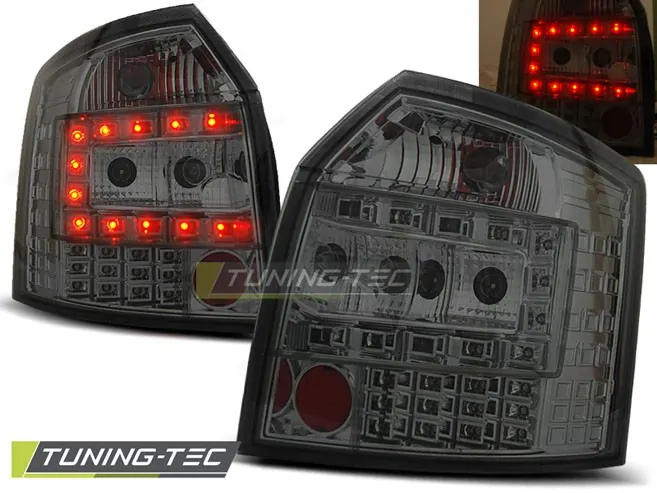 ZADNÍ SVĚTLOMETY, SVĚTLA, LAMPY LED AUDI A4, 2001-2004, COMBI, KOUŘOVÉ 