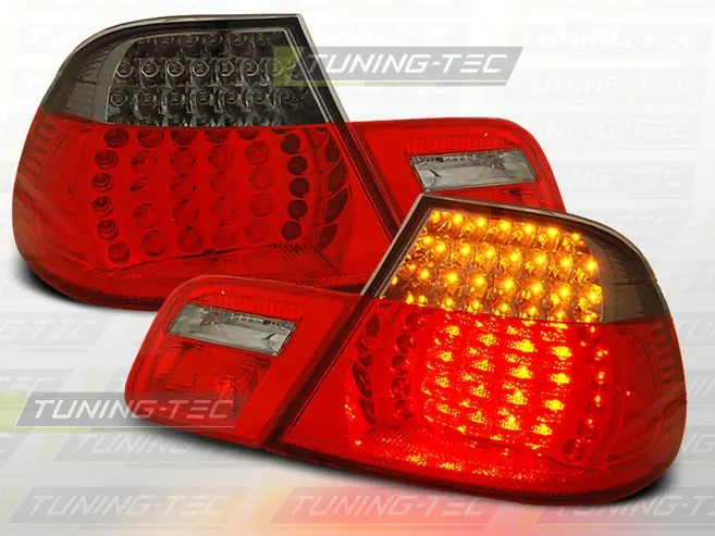ZADNÍ SVĚTLA, LAMPY LED BMW E46, 1999-2003, CABRIO, KOUŘOVÉ, ČERVENÉ 