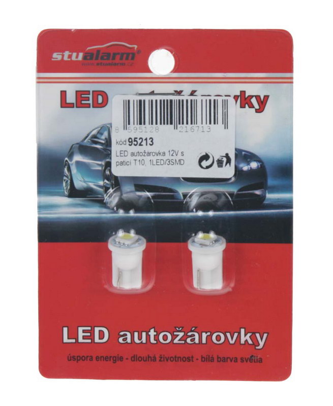 LED T10 bílá, 12V, 1LED/3SMD